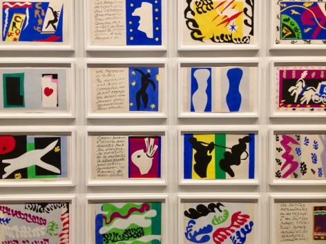 Install view, "Jazz" stencil works by Henri Matisse